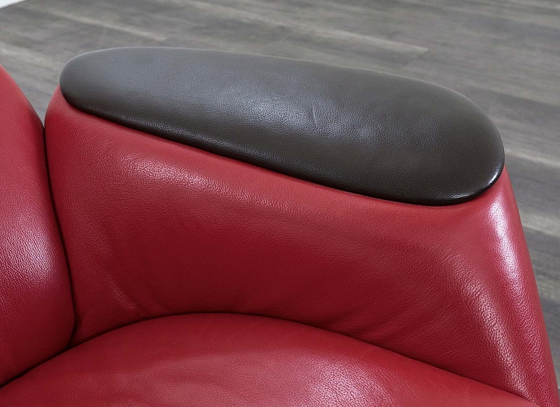 Мягкое кресло SteelCase Кожа Красный Massaud Lounge Chair  (КНКК-19013)
